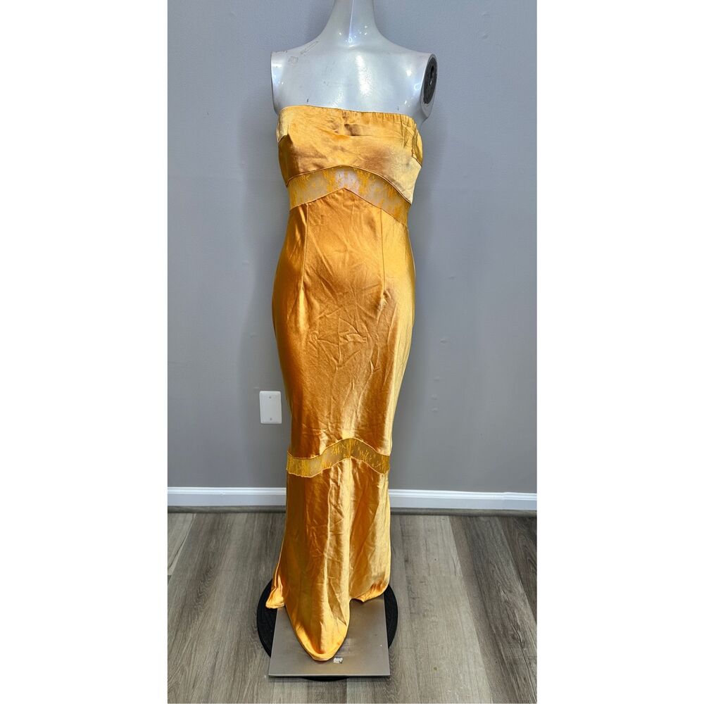 RUNAWAY THE LABEL MALROSE STRAPLESS DRESS ORANGE SIZE XL $130 - Picture 3 of 10